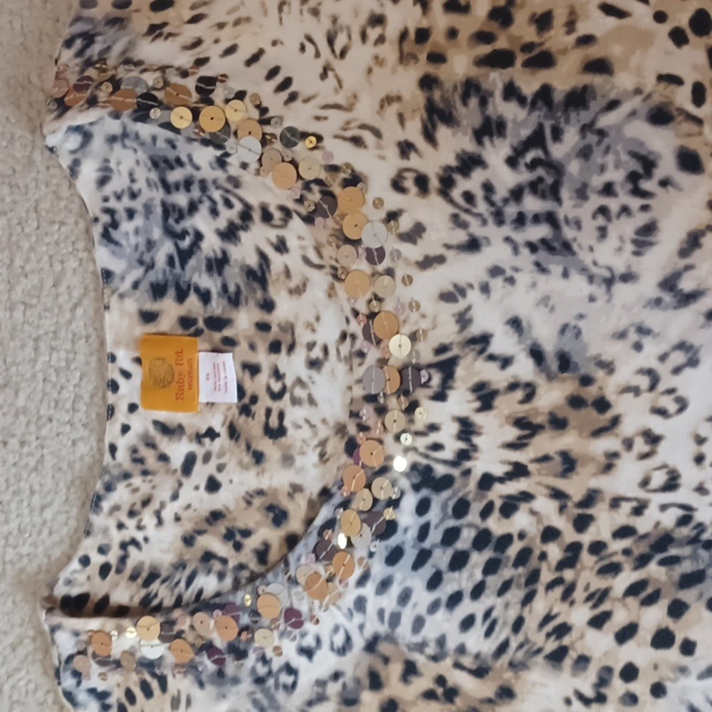 Ruby Rd. Leopard Print Top With Sequins Embelishm… - image 7